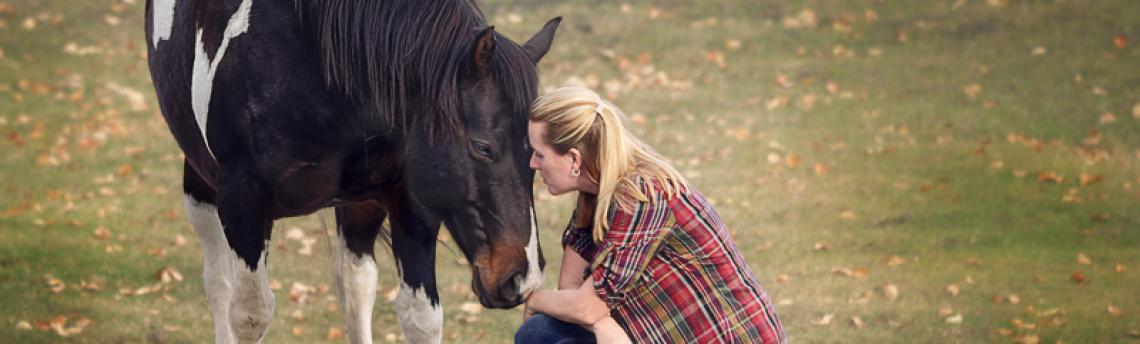 The healing power of equine therapy. Carrie Watson at Whispering Equine near De Winton, just south of Calgary. Christina Ryan, Calgary Herald.